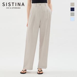 [SISTINA] 인기 린넨 핀턱 와이드 팬츠_AWWSLO21710