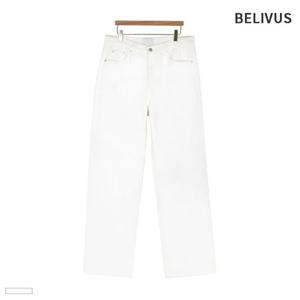 빌리버스 남자 바지 화이트 와이드 면 팬츠 BTJ015