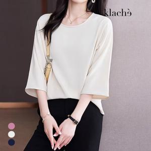 [클라셰]클라셰 (77까지)데이실키라운드블라우스_B4M0166