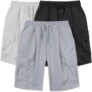 와이드핏 스트릿 카고 스웻 버뮤다 밴딩 6부 반바지 팬츠