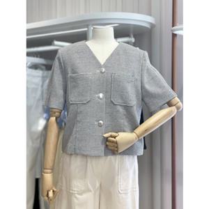 올리브데올리브 (OW4MJ500) 스트라이프패턴 브이넥트위드자켓 OLIVE  DES  OLIVE