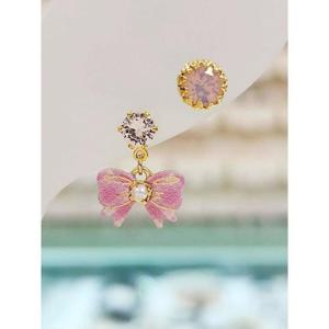 볼라레 세이브존03 볼라레 포코 핑크리본 언발귀걸이 SAVSSS1524