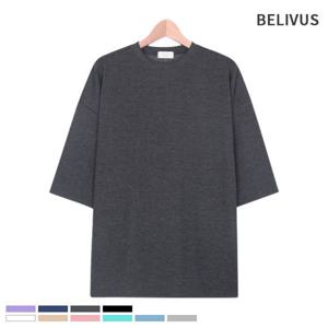 [빌리버스]빌리버스 남자 오버핏 반팔 7부 무지 티셔츠 BMD105