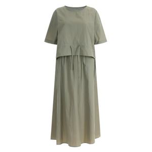 샵앤) 여성 블라우스 밴딩 스커트 셋업 SS-WSET-2755-카키