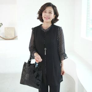 [쉬즈마담]J31563 두줄장식 시스루 롱베스트