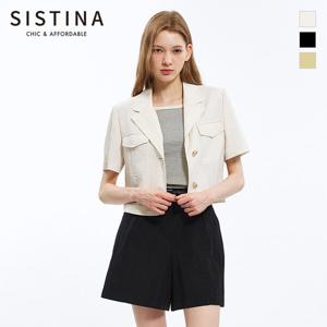 [SISTINA] 인기 스티치 포켓 크롭 자켓_AWWJKO21110