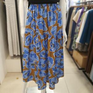 아니베에프 세이브존01 블루플라워프린트 면스커트 a45wsk510