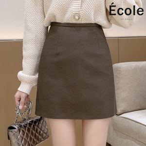[에꼴드파리]오트 레더 미니 스커트_F48WSB001Z