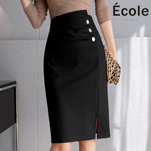 [에꼴드파리]버튼 트임 H라인 스커트_F48WSB003Z