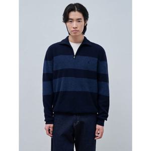 [빈폴멘] 럭비 스트라이프 반집업 니트  네이비 (BC4951C41R)