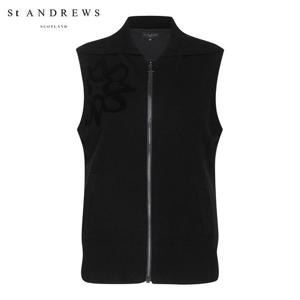 [세인트앤드류스] 여성 별 심볼 자카드 방풍 집업 니트 베스트