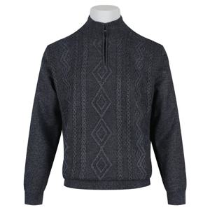 남자 중년 꽈배기 기모 반목 반집업 니트 DD-KN-628-2-그레이