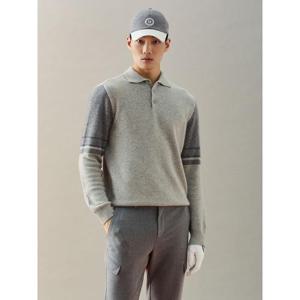 빈폴골프 [Premium] 남성 라쿤 칼라블럭 티셔츠  라이트 그레이 BJ4X51B012