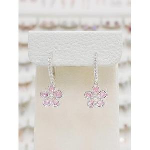 볼라레 세이브존03 미니물방울 핑크다이아 꽃 원터치귀걸이 (agspe1228a)