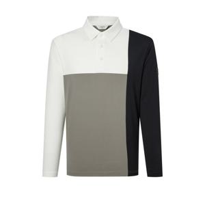 헤지스 골프 24FW 간절기필수템카키 남성 컬러 블록 긴팔 카라티 HUTS4C921K5