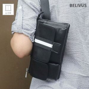 빌리버스 남자 슬링백 BJI379 가죽 크로스백 힙색