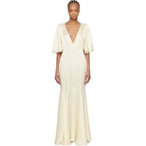 25 FW 보디 여성 오프 화이트 클라렛 새틴 맥시 드레스 251169F055002