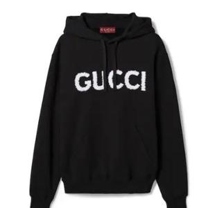 구찌 로고 자수 코튼 저지 후드 티셔츠 788771XJG4A1000 DOM