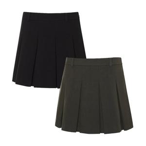 [와이드앵글] 여성 CO 울라이크 컬러 포인트 플리츠 큐롯 L_WWW23Q11