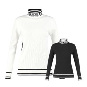 보스케 여성 봄 가을 골프웨어 골프 레터링 골지 긴팔 니트 L102375