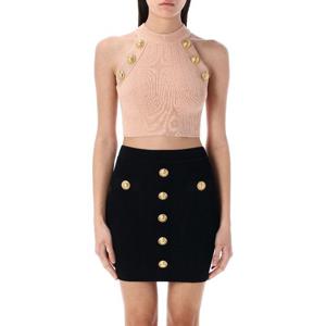 발망 리브 텍스처 버튼 홀터넥 탑 EF1AB390KB07 0LB