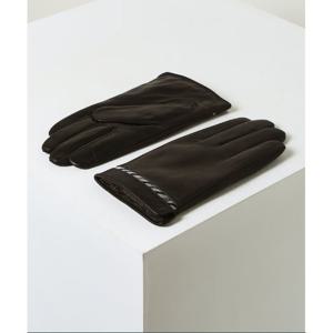 [닥스] 다크브라운 체크 트림 양가죽 스마트폰터치 장갑 DCGV4F201W3