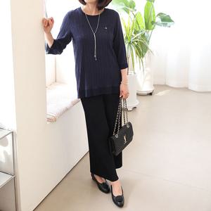 [쉬즈마담]T57291 리본장식 쿨주름 시보리티 60대 엄마옷