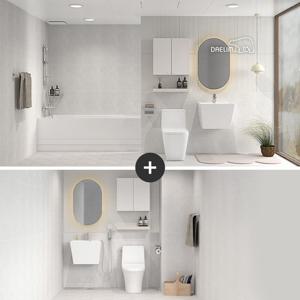 대림바스 무드웨이브 LED거울 거실욕실+LED거울 소형욕실 리모델링