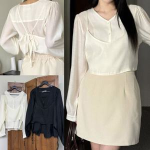 뷔스티에브이넥블라우스 503U029S 빅사이즈 여성의류