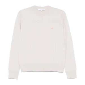 메종키츠네 라이트 베이지 리브드 커프 스웨터 MW00816 KT10360