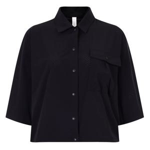 샵앤) 여성 프리미엄 카라넥 밑단 소매 스트링 레이어드 7부 스판 셔츠 LB-WBL-20574-블랙