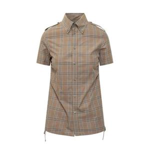 버버리 슬림 핏 체크 코튼 셔츠 8107968C2044 C2044 BROWN