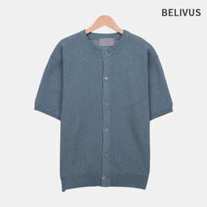 [빌리버스]빌리버스 남자 라운드 반팔 니트 가디건 BOP146