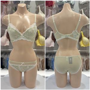 [비너스] (VBR1806C+VPT1806A) 하루종일 편안한 착용감 그린가드닝 몰드브라 힙레이스 팬티 세트