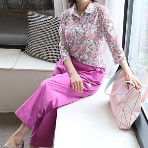 [쉬즈마담]T57324 화사한 페이즐리 쿨링 카라티 60대 엄마옷