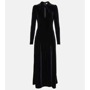 가니 컷아웃 벨벳 미디 드레스 P00976118