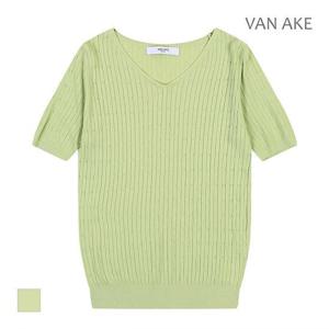 [반에이크]MARIO브이넥 골지 반팔 니트_VB38KTUG09Z