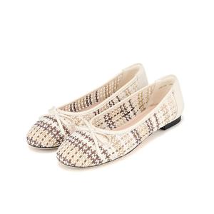 [바바라(슈즈)]바바라 리본 망사 패브릭 플렛슈즈BBI138_IV