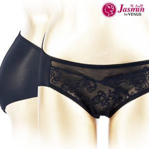 [비너스 자스민]엔젤 자수 시스루망 삼각 누디 헴팬티 jpta026h