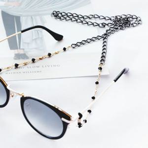 (폭스타일)리비아 블랙 앤 골드 안경 체인