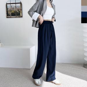 샵앤) 여성 린넨 밴딩 핀턱 와이드 팬츠 WDM-WPT-GSSL101W