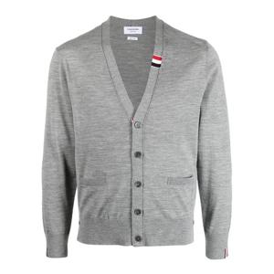 톰브라운 RWB 트리밍 메리노 울 가디건 라이트그레이 MKC489A Y1014 055