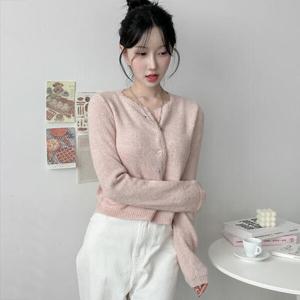 아트박스/라이니 프릴 레이스 여름니트 시스루 가디건 ou-4130c