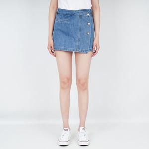 [게스]게스 여성 청바지 오버랩 치마바지 미디엄블루 YO2D6959