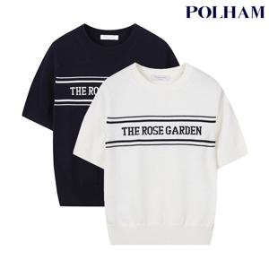 폴햄  여성 원더쿨 라운드넥 자카드 워딩 반팔 니트(PHF4ET2100)