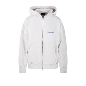 Balenciaga 로고 자수 지퍼 후드티 803264TSVP1 8016DIRTYWHITESPORTBLUE TP941932180