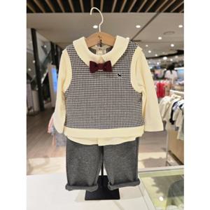 [블루독베이비] 25 FW(GR)하운드투스 상하세트(45A1361010) 출산 백일 돌 선물 유아 아가옷 조카 정장 (45A