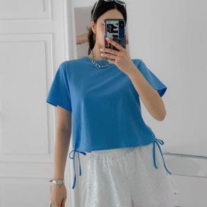 아트박스/옷자락 여자 탄탄루즈핏 밑단 방송댄스복 티셔츠