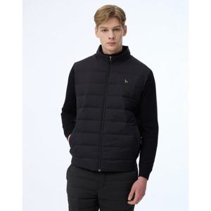 헤지스 골프 남성 24FW BEST스테디셀러레터 포인트 하이브리드 집업 니트 (BLACK) WPSW4D970BK