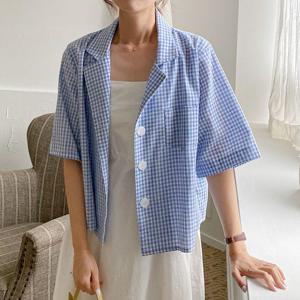 나야홍 / 빅사이즈 506 풀체크러블리숏자켓 DLTP617